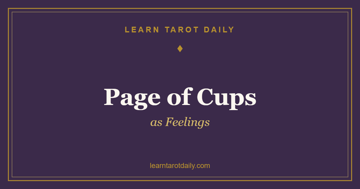 Page of Cups as Feelings: Sweet, Shy, New Romance