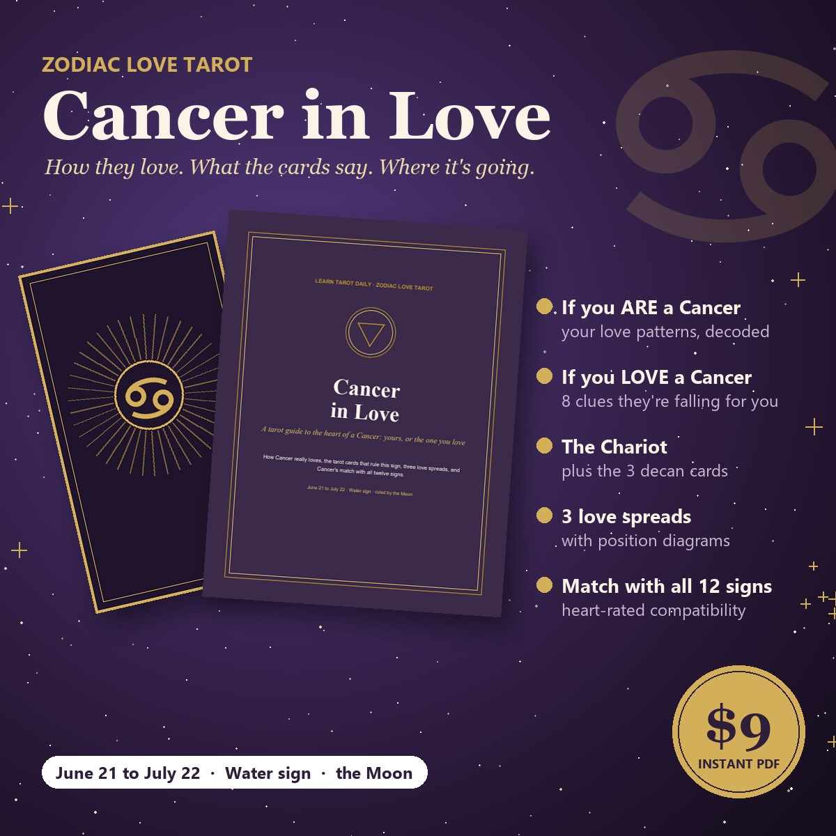 Cancer in Love: zodiac love tarot guide with The Chariot