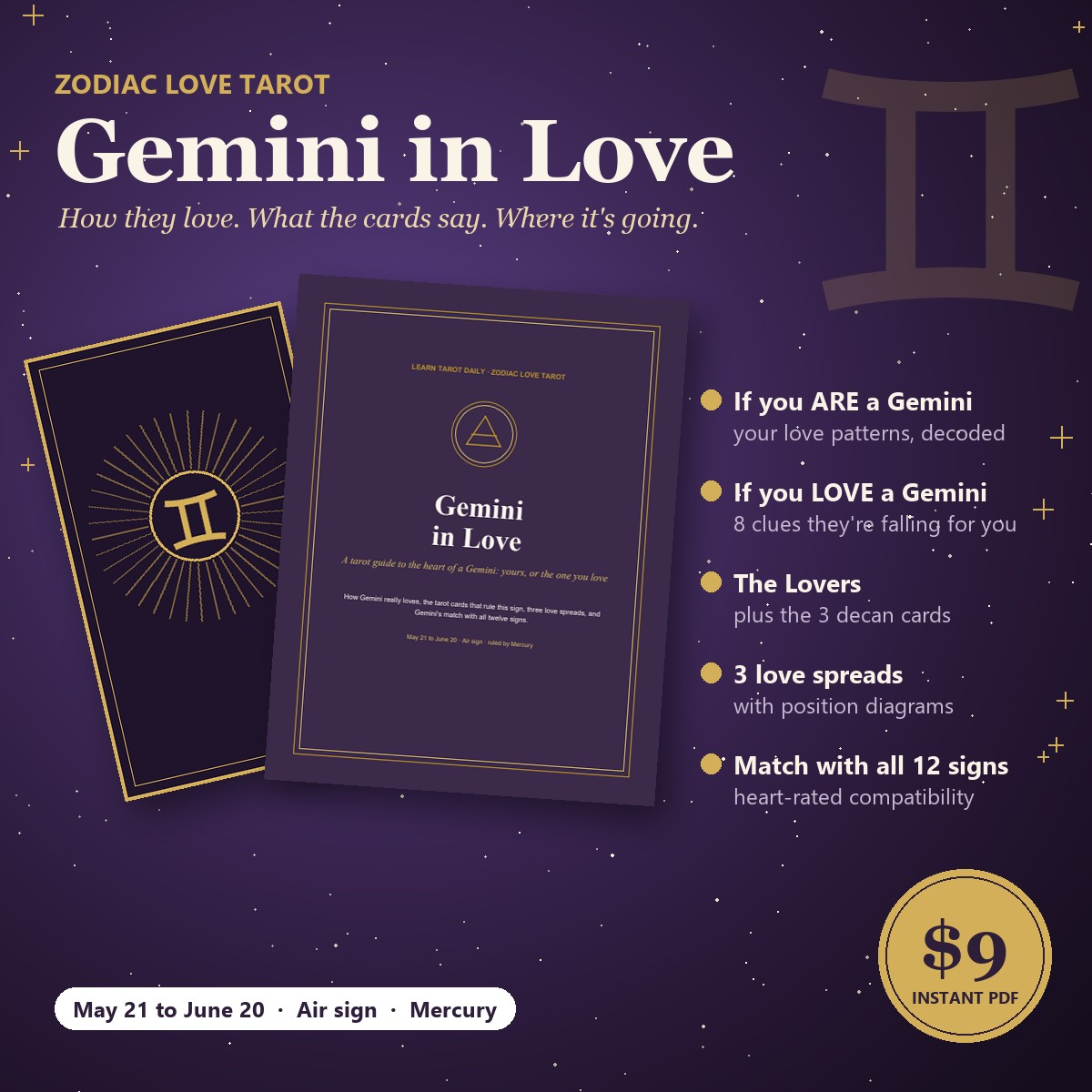 Gemini in Love: zodiac love tarot guide with The Lovers