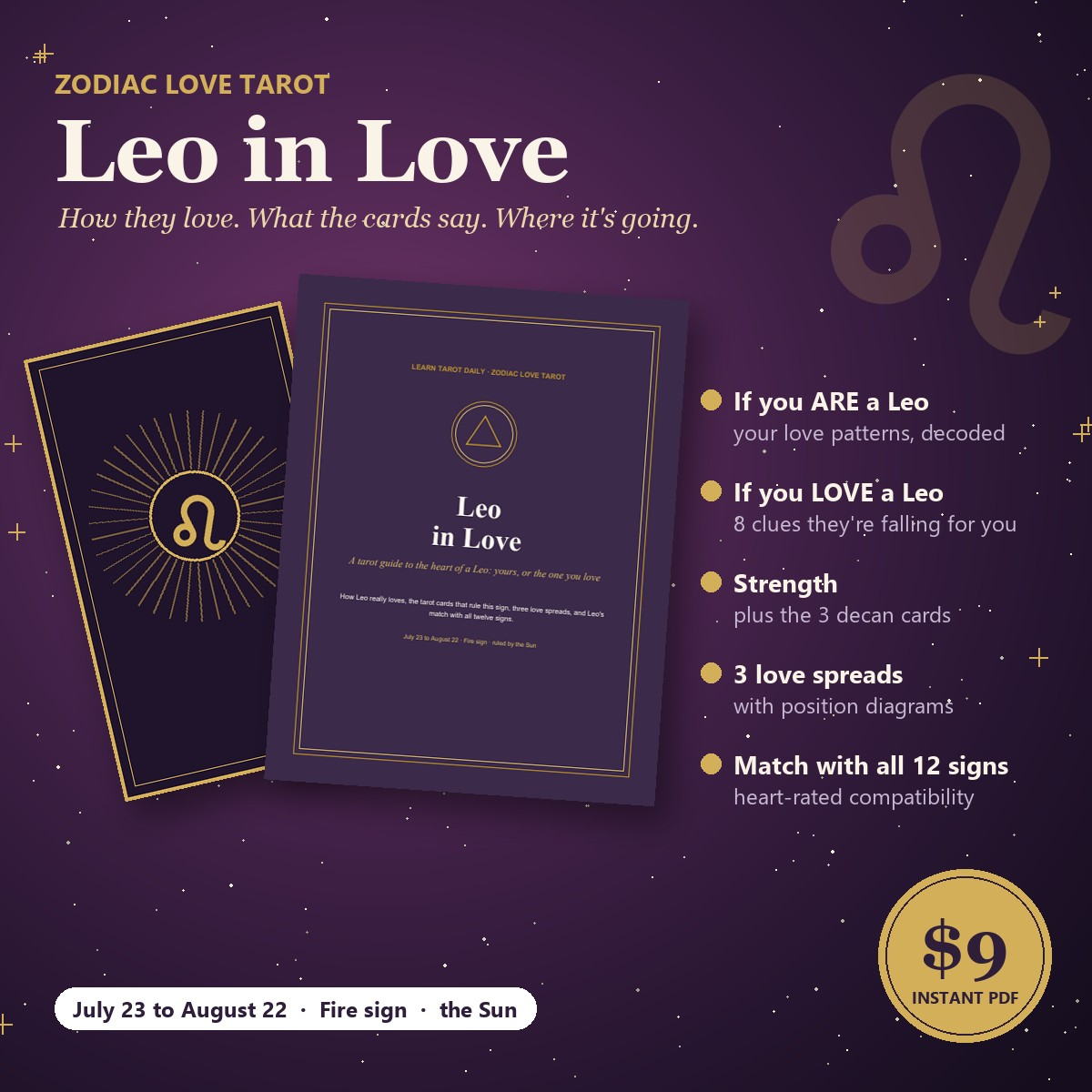Leo in Love: zodiac love tarot guide with Strength