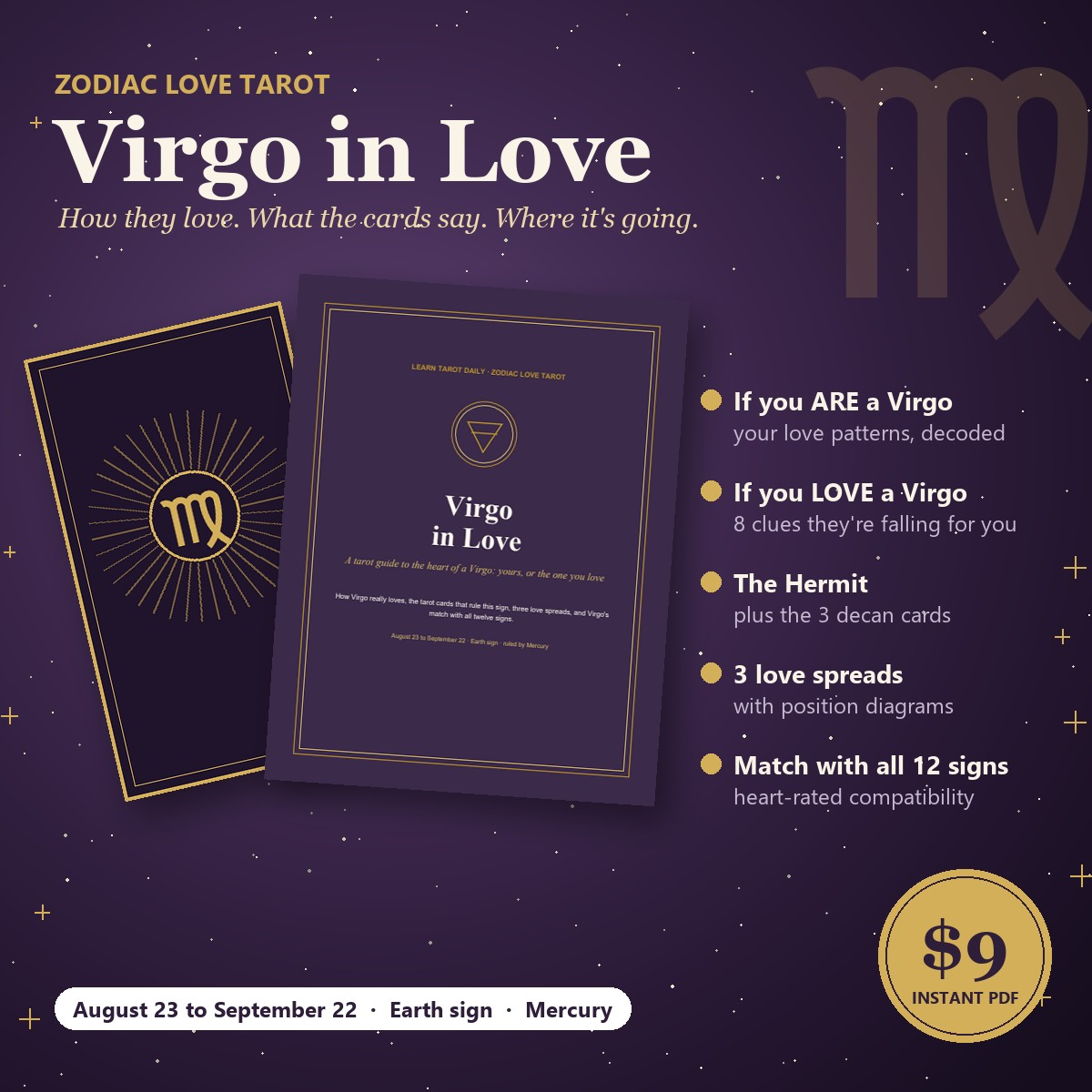 Virgo in Love: zodiac love tarot guide with The Hermit